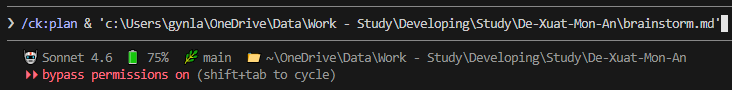 CK Plan command output